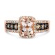 Morganite Ring Crystals Strawberry Copper and zinc alloy Strawberry