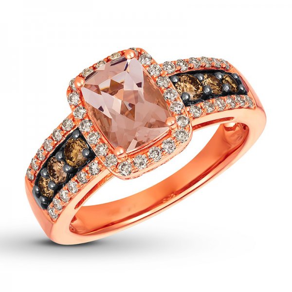 Morganite Ring Crystals Strawberry Copper and zinc alloy Strawberry