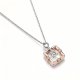 Two Tone Square Pendant Necklace