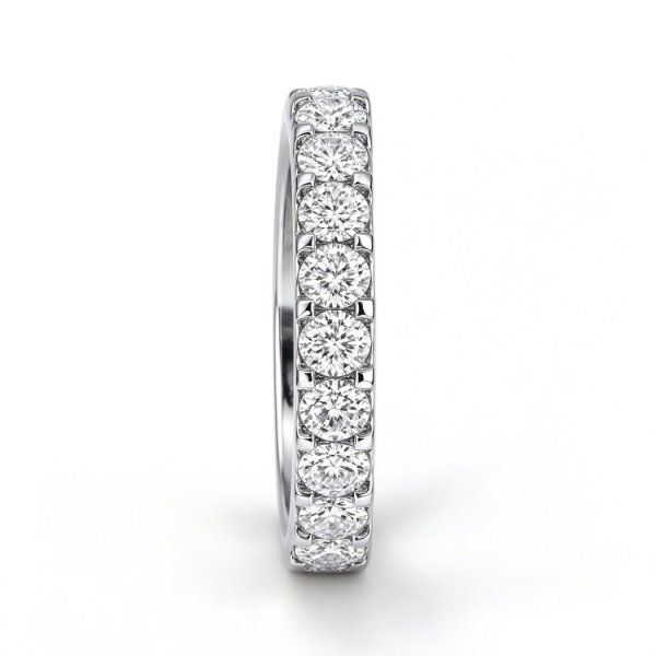 Crystal Wedding Band Round-cut Titanium steel