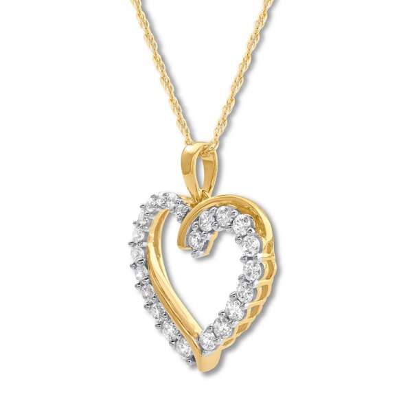 Crystal Heart Necklace Round-cut Copper and zinc alloy